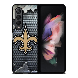 NEW ORLEANS SAINTS BROKEN METAL Samsung Galaxy Z Fold 3 Case Cover