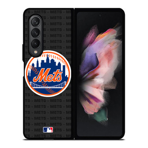 NEW YORK METS BASEBALL BLACK Samsung Galaxy Z Fold 3 Case Cover NEW YORK METS BASEBALL BLACK Samsung Galaxy Z Fold 3 Case Cover