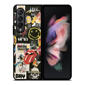 ROCK AND ROLL BAND COLLAGE Samsung Galaxy Z Fold 3 Case Cover