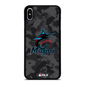 MIAMI MARLINS BASEBALL BLACK CAMO iPhone XS Max Case Cover
