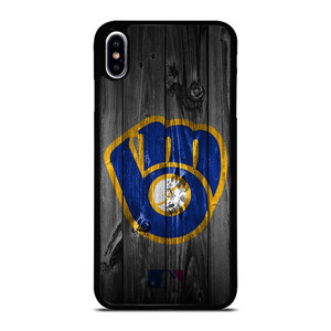 MILWAUKEE BREWERS MLB BASEBALL WOODEN LOGO iPhone XS Max Case Cover