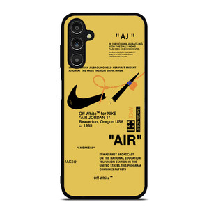 NIKE AIR OFF WHITE YELLOW Samsung Galaxy A14 Case Cover
