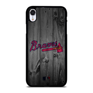 ATLANTA BRAVES BASEBALL MLB WOOD LOGO iPhone XR Case Cover ATLANTA BRAVES BASEBALL MLB WOOD LOGO iPhone XR Case Cover