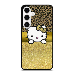 HELLO KITTY GOLD GLITTER LEOPARD Samsung Galaxy S24 Case Cover HELLO KITTY GOLD GLITTER LEOPARD Samsung Galaxy S24 Case Cover
