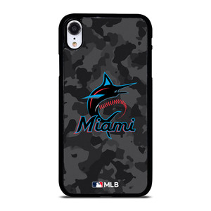 MIAMI MARLINS BASEBALL BLACK CAMO iPhone XR Case Cover