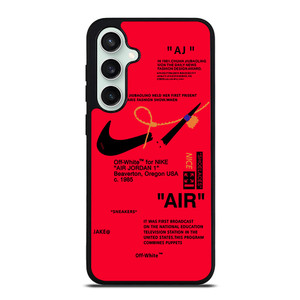 NIKE AIR OFF WHITE RED Samsung Galaxy S23 FE Case Cover