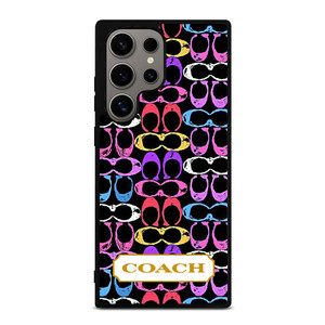 COACH NEW YORK COLORFULL BLACK PATTERN EMBLEM Samsung Galaxy S24 Ultra Case Cover