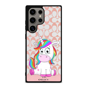 COACH NEW YORK LOGO CUTE UNICORN Samsung Galaxy S24 Ultra Case Cover