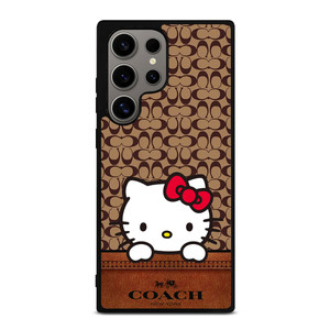 COACH NEW YORK LOGO HELLO KITTY BROWN Samsung Galaxy S24 Ultra Case Cover