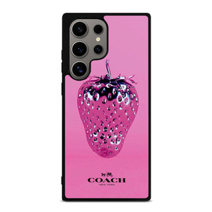 COACH NEW YORK LOGO SILVER STRAWBERRY ICON Samsung Galaxy S24 Ultra Case Cover