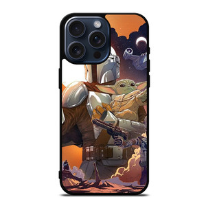 BABY YODA AND MANDALORIAN STAR WARS iPhone 15 Pro Max Case Cover