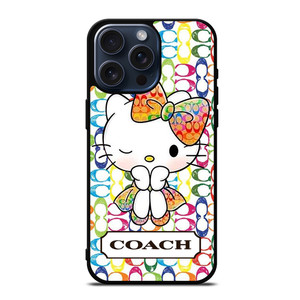 COACH NEW YORK LOGO CUTE HELLO KITTY iPhone 15 Pro Max Case Cover