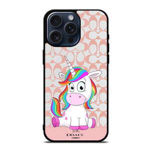 COACH NEW YORK LOGO CUTE UNICORN iPhone 15 Pro Max Case Cover