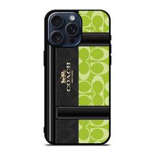 COACH NEW YORK LOGO GREEN BAG iPhone 15 Pro Max Case Cover