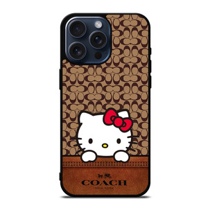 COACH NEW YORK LOGO HELLO KITTY BROWN iPhone 15 Pro Max Case Cover COACH NEW YORK LOGO HELLO KITTY BROWN iPhone 15 Pro Max Case Cover