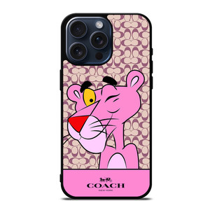 COACH NEW YORK LOGO X PINK PANTHER iPhone 15 Pro Max Case Cover COACH NEW YORK LOGO X PINK PANTHER iPhone 15 Pro Max Case Cover