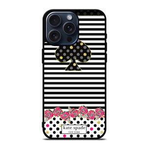KATE SPADE NEW YORK LOGO STRIPES POLKADOTS iPhone 15 Pro Max Case Cover