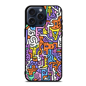 KEITH HARING ART COLORFUL STYLE iPhone 15 Pro Max Case Cover