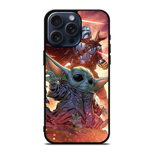 MANDALORIAN AND BABY YODA STAR WARS iPhone 15 Pro Max Case Cover