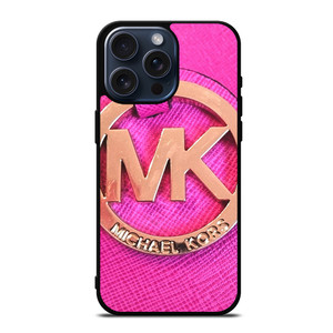 MICHAEL KORS MK LOGO PINK GOLD EMBLEM iPhone 15 Pro Max Case Cover