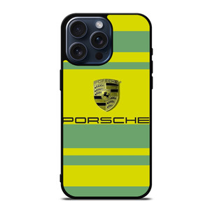 PORSCHE CAR LOGO YELLOW GREEN ICON iPhone 15 Pro Max Case Cover
