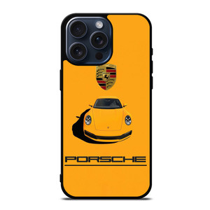 PORSCHE CAR LOGO YELLOW iPhone 15 Pro Max Case Cover PORSCHE CAR LOGO YELLOW iPhone 15 Pro Max Case Cover