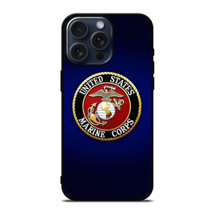 UNITED STATES US MARINE CORPS LOGO BLUE iPhone 15 Pro Max Case Cover