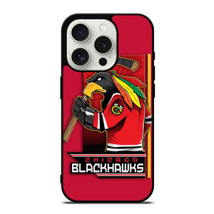 CHICAGO BLACKHAWKS HOCKEY TEAM LOGO MASCOT iPhone 15 Pro Case Cover
