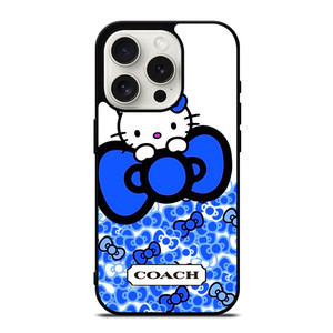 COACH NEW YORK LOGO HELLO KITTY BLUE TIE BOW iPhone 15 Pro Case Cover COACH NEW YORK LOGO HELLO KITTY BLUE TIE BOW iPhone 15 Pro Case Cover