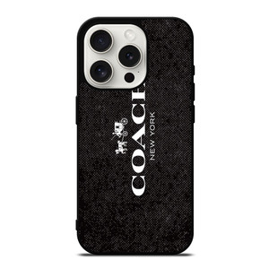 COACH NEW YORK LOGO ON BLACK FABRIC iPhone 15 Pro Case Cover COACH NEW YORK LOGO ON BLACK FABRIC iPhone 15 Pro Case Cover