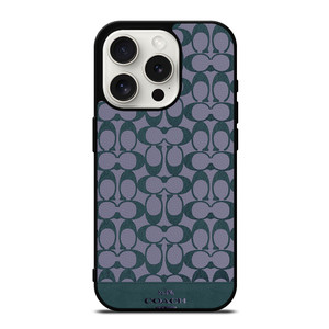 COACH NEW YORK LOGO PATTERN GREEN EMBLEM iPhone 15 Pro Case Cover