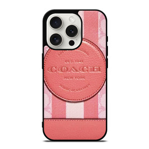 COACH NEW YORK LOGO PINK WALLET iPhone 15 Pro Case Cover