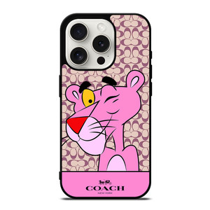 COACH NEW YORK LOGO X PINK PANTHER iPhone 15 Pro Case Cover COACH NEW YORK LOGO X PINK PANTHER iPhone 15 Pro Case Cover