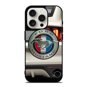 FORD MUSTANG CAR LOGO WHITE iPhone 15 Pro Case Cover FORD MUSTANG CAR LOGO WHITE iPhone 15 Pro Case Cover