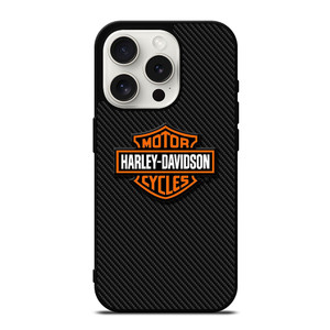 HARLEY DAVIDSON MOTORCYCLES LOGO CARBON iPhone 15 Pro Case Cover