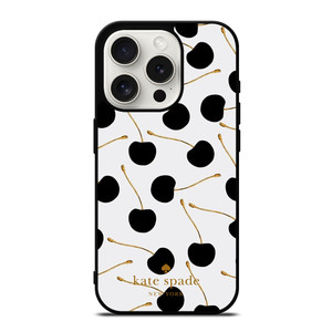 KATE SPADE NEW YORK LOGO BLACK CHERRIES iPhone 15 Pro Case Cover