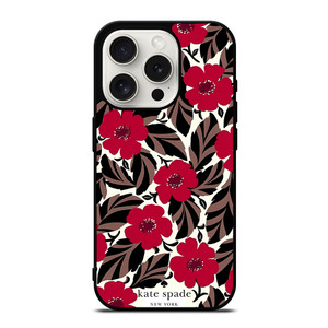 KATE SPADE NEW YORK LOGO RED ROSES iPhone 15 Pro Case Cover