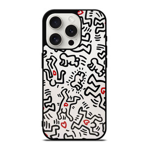 KEITH HARING ART HEART FIGURES iPhone 15 Pro Case Cover
