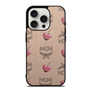 MCM LOVE CHERRIES BROWN LEATHER iPhone 15 Pro Case Cover