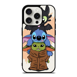 TOOTHLESS STITCH BABY YODA CUTE CARTOON iPhone 15 Pro Case Cover TOOTHLESS STITCH BABY YODA CUTE CARTOON iPhone 15 Pro Case Cover