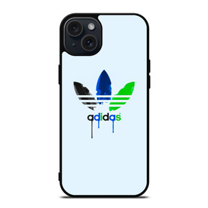 ADIDAS LOGO GREEN BLUE ICON iPhone 15 Plus Case Cover