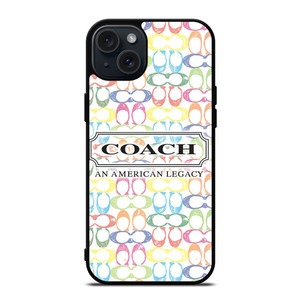 COACH NEW YORK LOGO AMERICAN LEGACY COLORFUL PATTERN iPhone 15 Plus Case Cover
