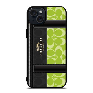 COACH NEW YORK LOGO GREEN BAG iPhone 15 Plus Case Cover