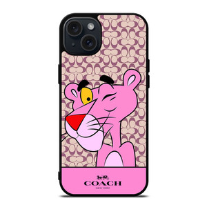 COACH NEW YORK LOGO X PINK PANTHER iPhone 15 Plus Case Cover COACH NEW YORK LOGO X PINK PANTHER iPhone 15 Plus Case Cover