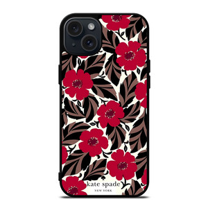 KATE SPADE NEW YORK LOGO RED ROSES iPhone 15 Plus Case Cover