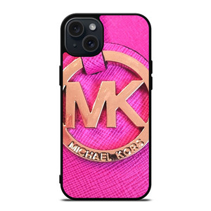 MICHAEL KORS MK LOGO PINK GOLD EMBLEM iPhone 15 Plus Case Cover MICHAEL KORS MK LOGO PINK GOLD EMBLEM iPhone 15 Plus Case Cover