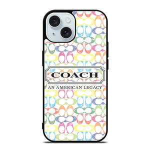 COACH NEW YORK LOGO AMERICAN LEGACY COLORFUL PATTERN iPhone 15 Case Cover
