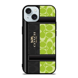 COACH NEW YORK LOGO GREEN BAG iPhone 15 Case Cover