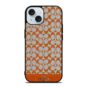 COACH NEW YORK LOGO PATTERN ORANGE EMBLEM iPhone 15 Case Cover COACH NEW YORK LOGO PATTERN ORANGE EMBLEM iPhone 15 Case Cover