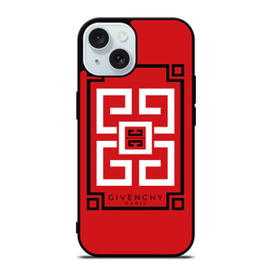 GIVENCHY PARIS ART LOGO RED iPhone 15 Case Cover